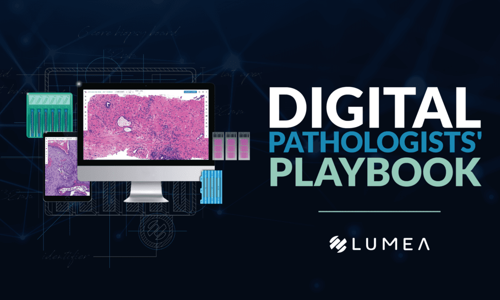 Digital pathology technology next to the words Digital Pathologists Playbook