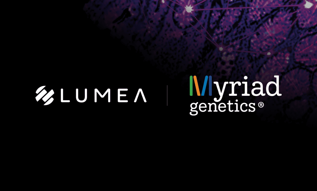 Lumea and Myriad Genetics logos